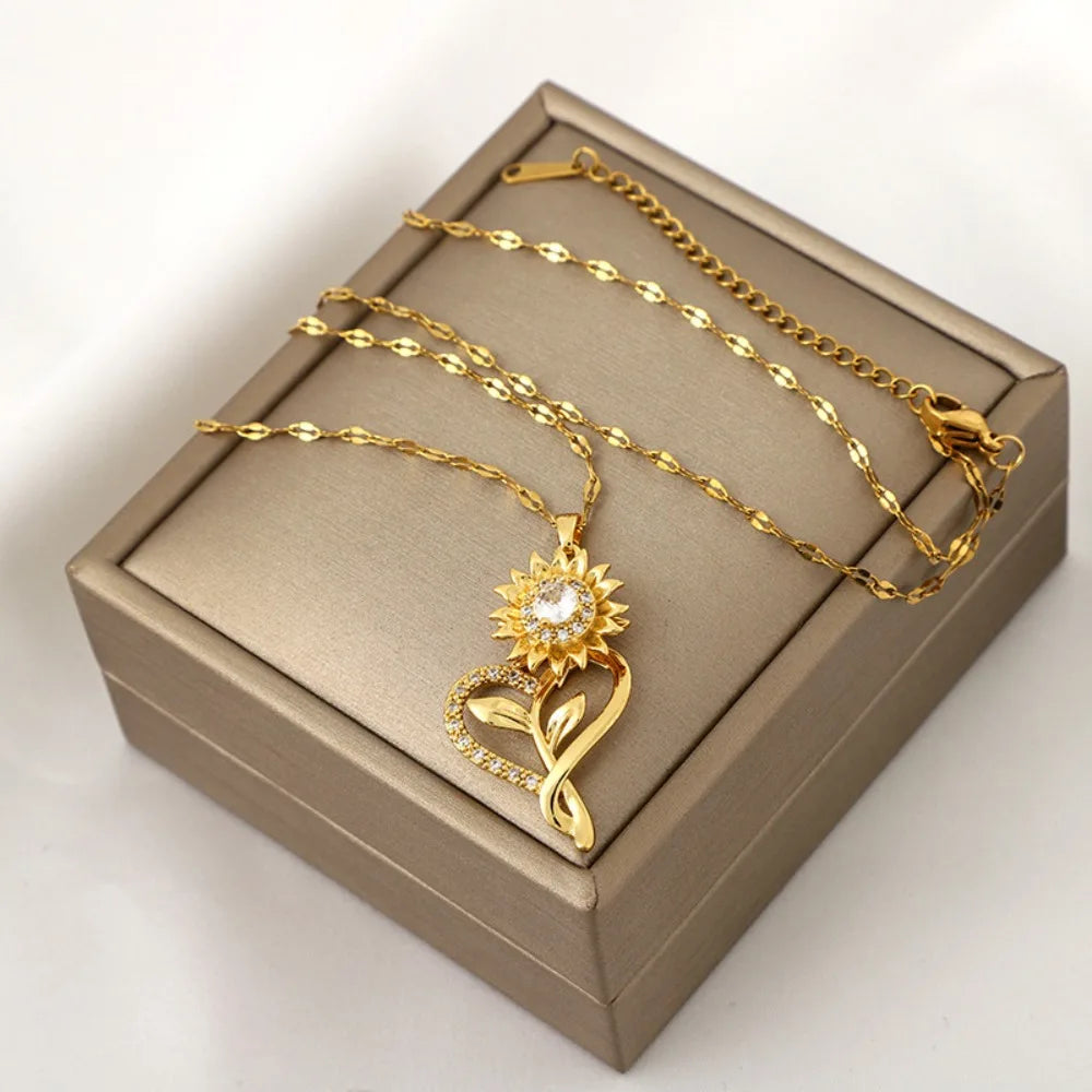 Spinning Sunflower Necklace